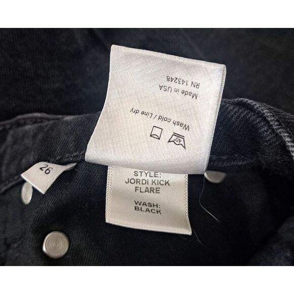 Reformation Jeans Womens Size 26 JORDI KICK FLARE offblack Button Fly Jean - Picture 8 of 9